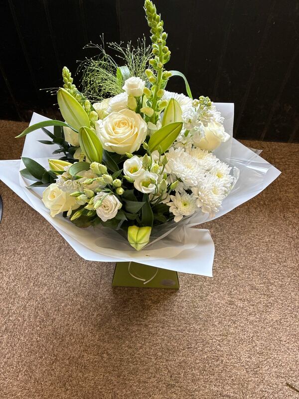 Classic whites and greens delivered by A and S Flower Studio 15 days ago