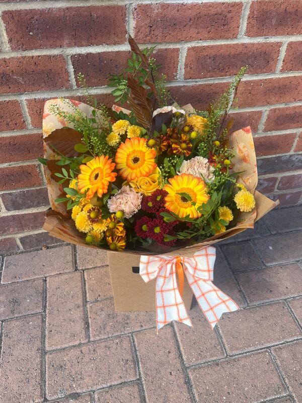 Pink Radiance - A delightful arrangement of pink and purple seasonal flowers, beautifully complemented by lush green foliage. delivered by Berry Blooms New Forest 11 hours ago