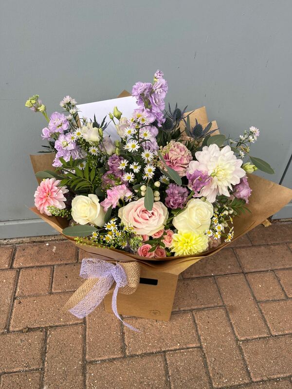 Country garden pastels delivered by Berry Blooms New Forest in Romsey