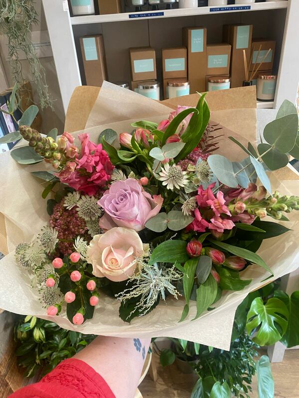 Custom Design - Beautifull bouquet pink flowers delivered by Blue Door Flowers and Beautiful Things 9 days ago