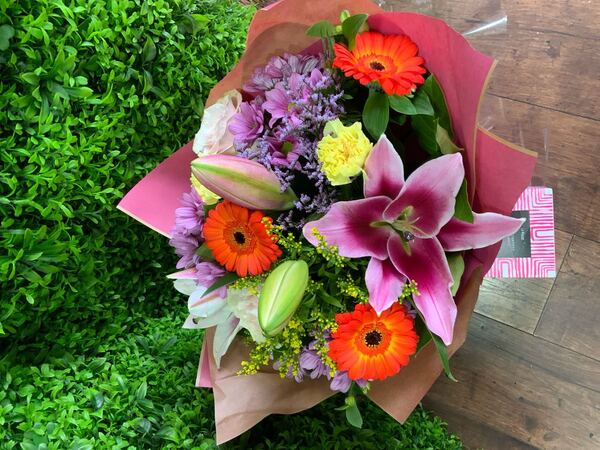 Signature Gift Boxed Bouquet, Brights delivered by The Floral Box in Darlington