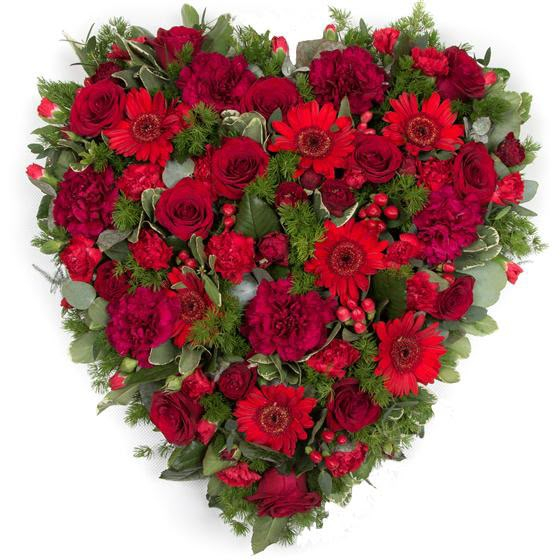 Crimson funeral heart