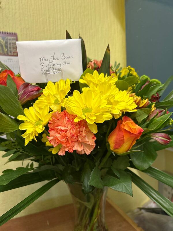 Over The Horizon Glass Vase Floral Arrangement delivered by Bromborough Flowers Ltd 9 days ago