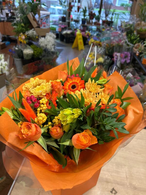 Wild Autumn Flower Bag Arrangement delivered by Bromborough Flowers Ltd 4 days ago