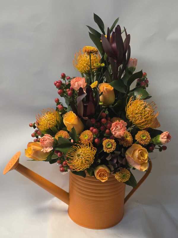 rich autumnal watering can delivered by Six Ways Florist 5 days ago