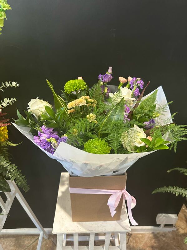 Florist Choice Handtied - Florist Choice Handtied in Water - Flowers and packaging decided by the delivering florist. Please be aware of Special Instructions delivered by Octagon Flowers 1 day ago