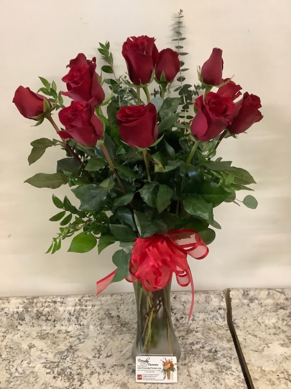 Dozen Long Stem Red Roses, flowers delivered by Everyday Flowers and Avante Gardens in Santa Ana